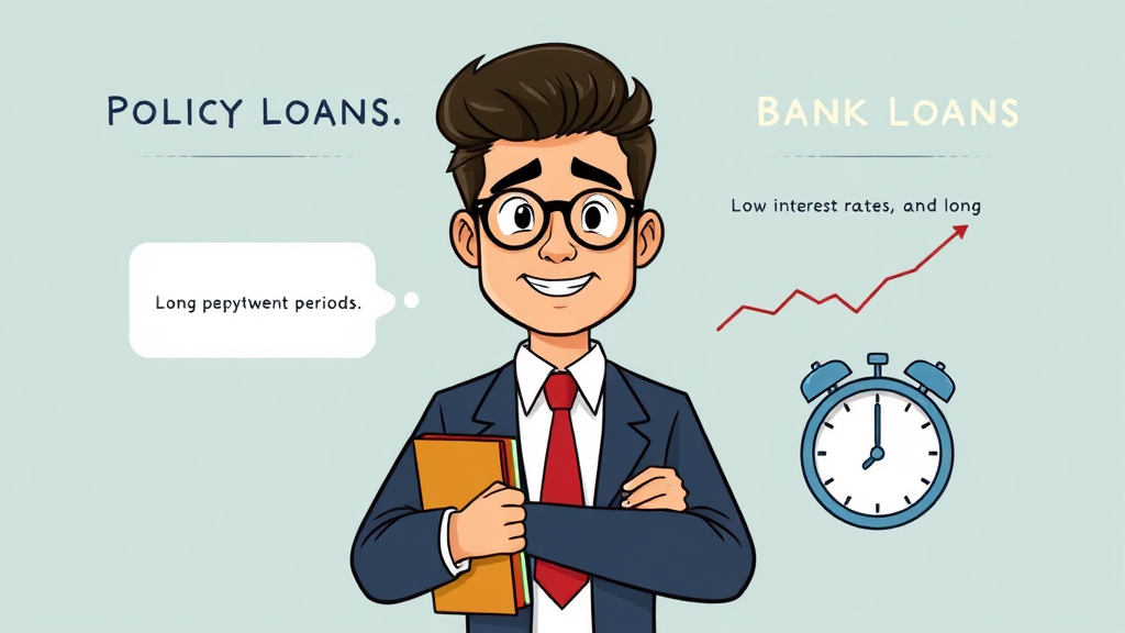 정책 자금 vs 은행 대출: 핵심 비교 분석 (cartoon 스타일)