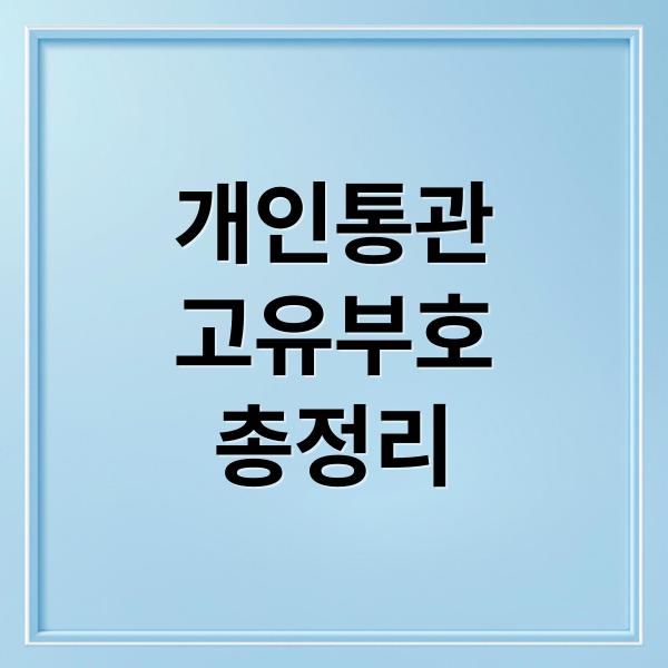 개인통관
고유부호
총정리 (개인통관고유부호 재발급)