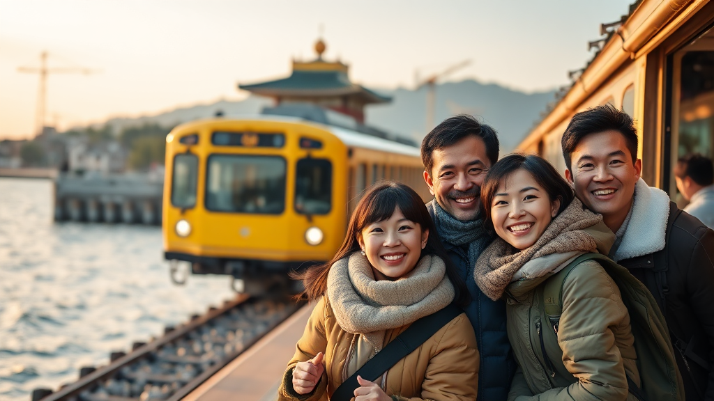 서해금빛열차 여행 코스 (realistic 스타일)