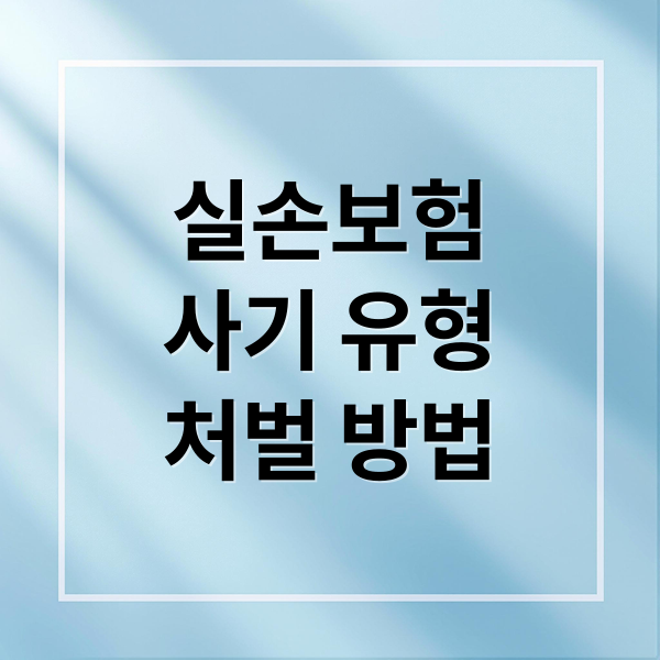 실손보험
사기 유형
처벌 방법 (실손보험 사기)
