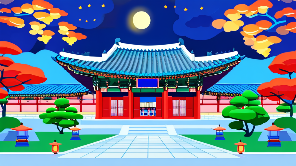 달빛기행 프로그램 코스 및 하이라이트 (cartoon 스타일)