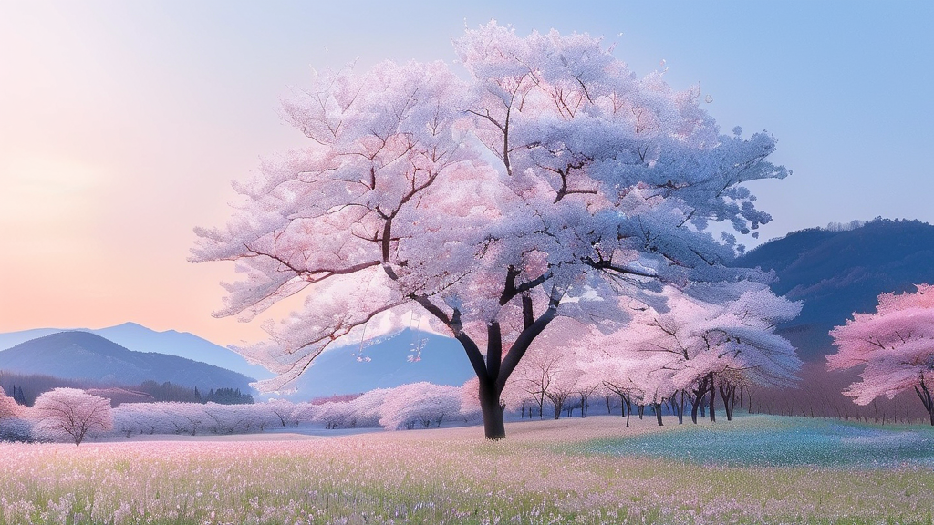 하동 벚꽃 개화 시기 예측 (watercolor 스타일)