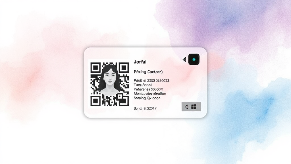 모바일 신분증 활용 (watercolor 스타일)