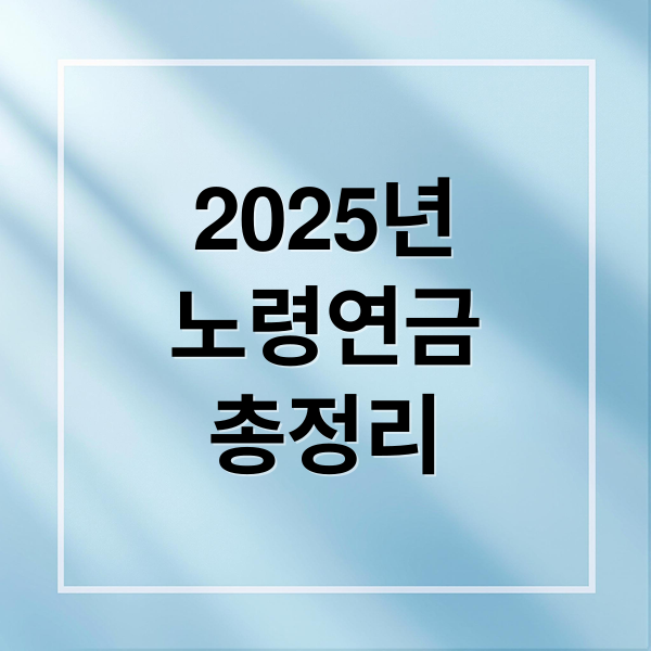 2025년
노령연금
총정리 (노령연금 수급자격)
