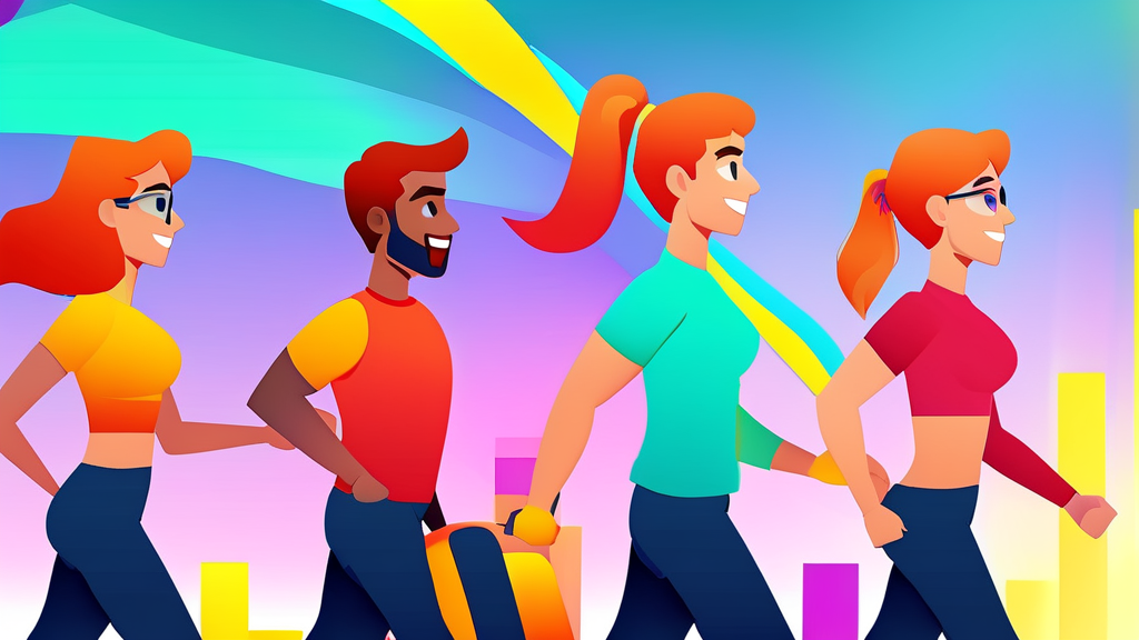 건강 습관 실천으로 포인트 적립하는 방법 (cartoon 스타일)