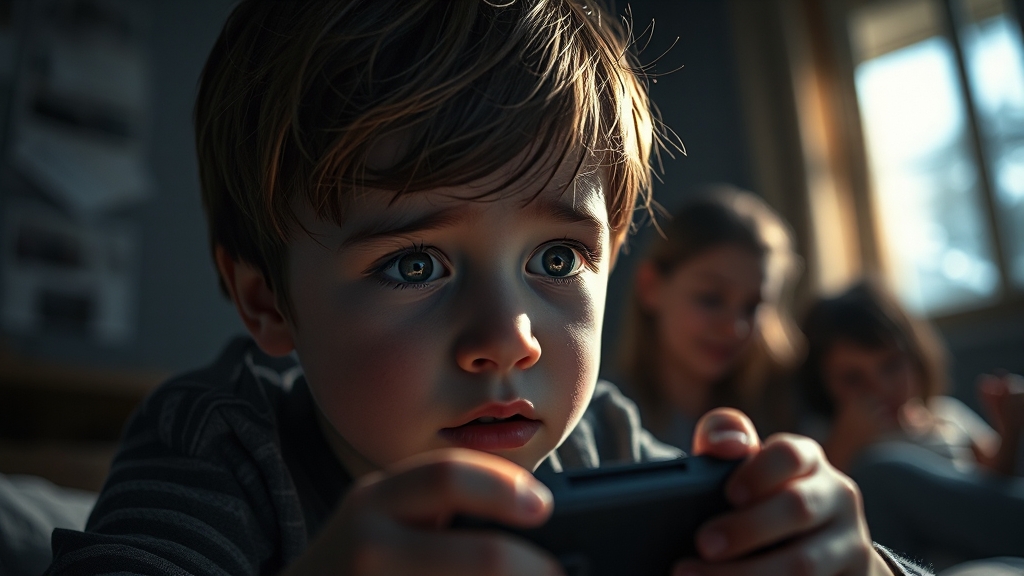 게임 중독, 심리적 원인은? (realistic 스타일)