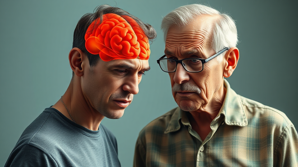 소뇌위축증과 파킨슨병 비교 (realistic 스타일)