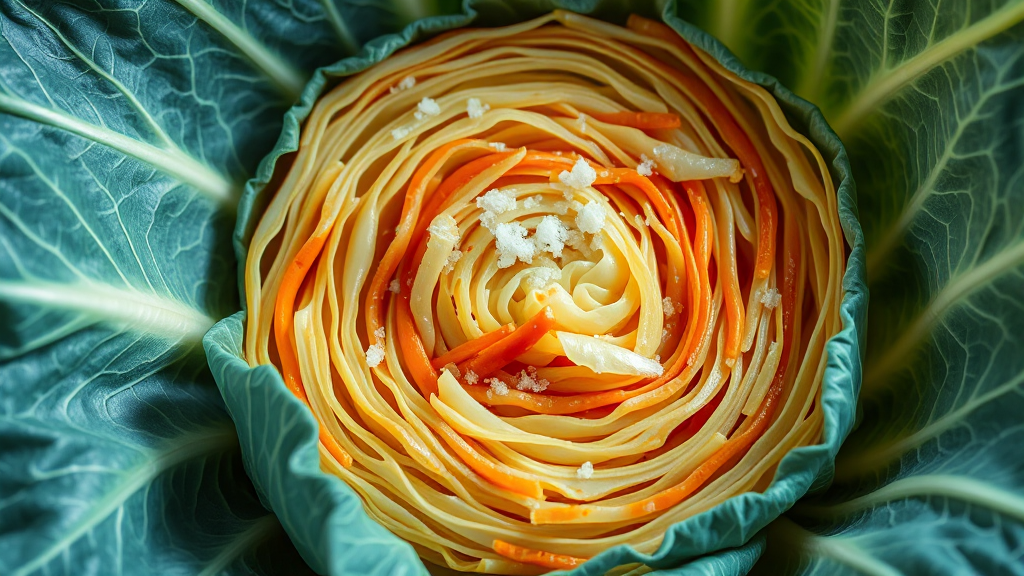 맛있는 김치를 위한 배추 고르기 (realistic 스타일)