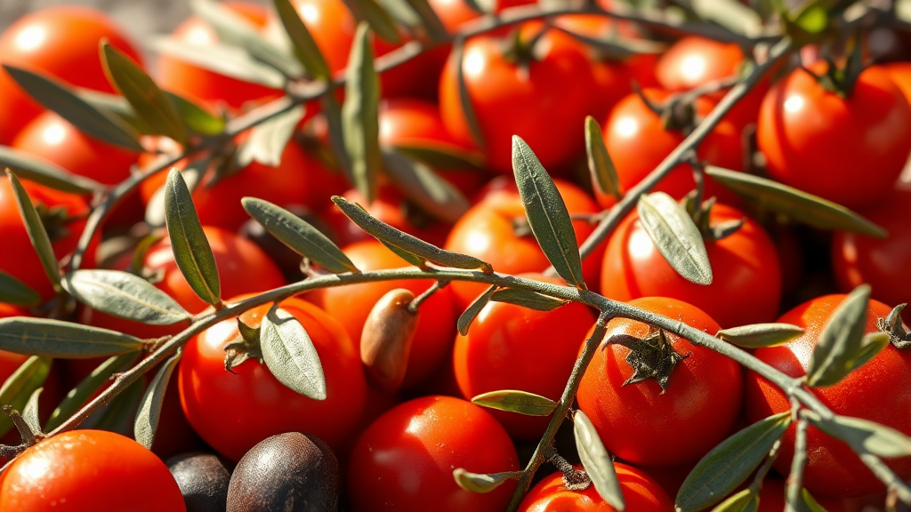 우리 몸을 튼튼하게 만드는 올리브 토마토의 비밀 (realistic 스타일)