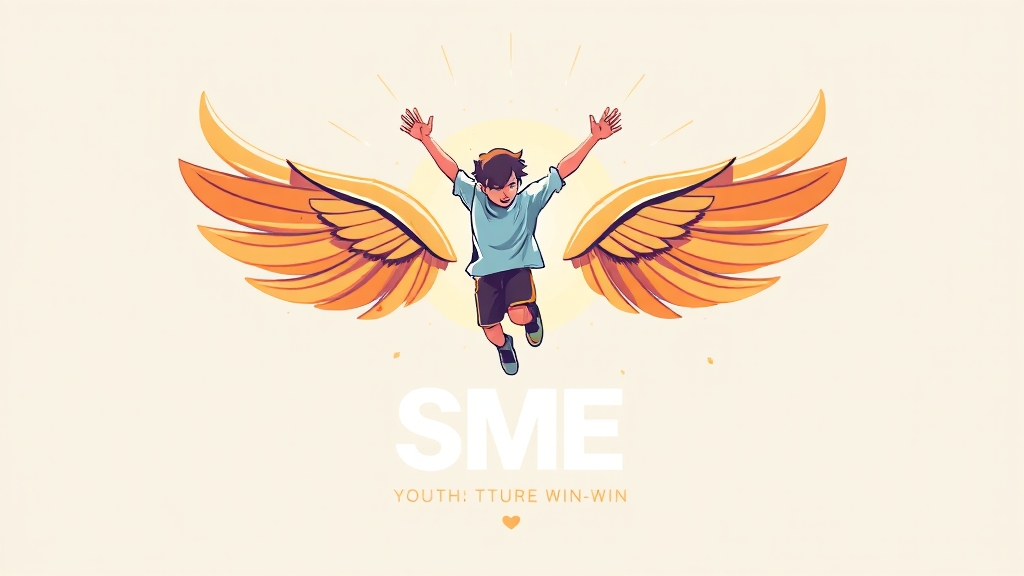 청년 일자리 지원 정책 핵심 (illustration 스타일)