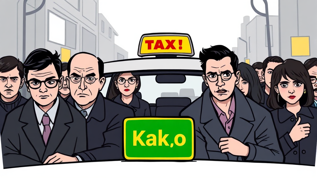 재판 전망과 택시 시장 영향은? (illustration 스타일)