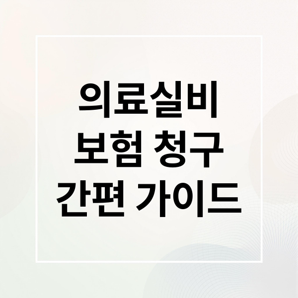 의료실비
보험 청구
간편 가이드 (의료실비 보험 청구)