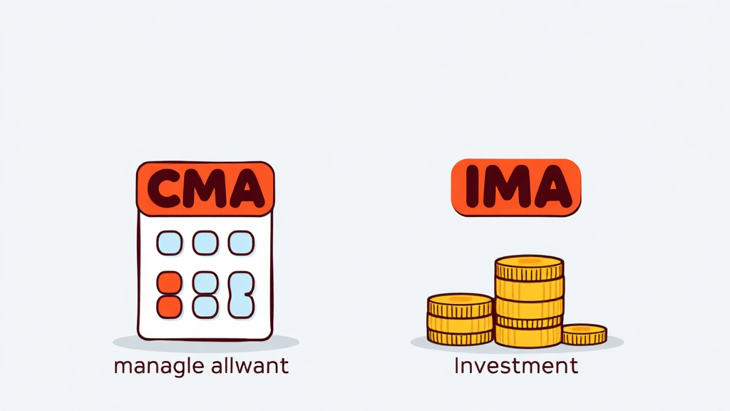 IMA 계좌 vs CMA 계좌: 차이점 비교 (cartoon 스타일)