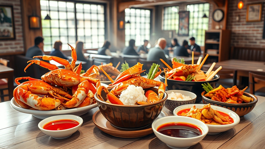 태안 지역별 게국지 맛집 특징 (realistic 스타일)