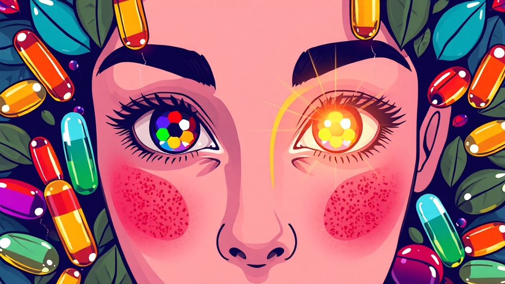 눈 피로, 노화 막는 영양제 선택법 (illustration 스타일)