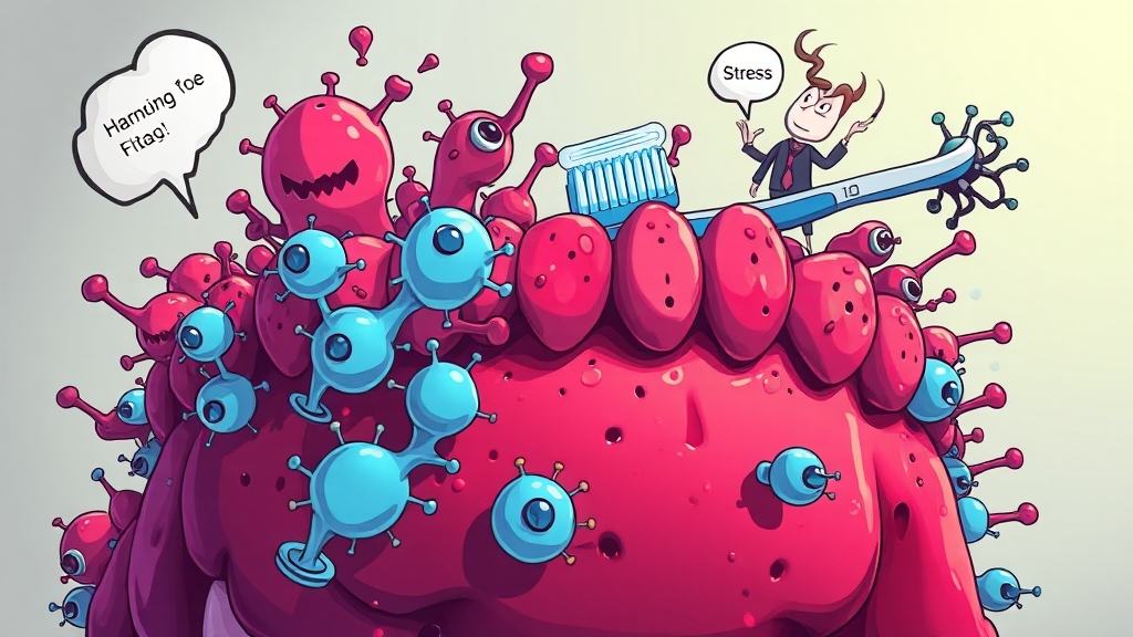 치은염의 주요 원인 (cartoon 스타일)