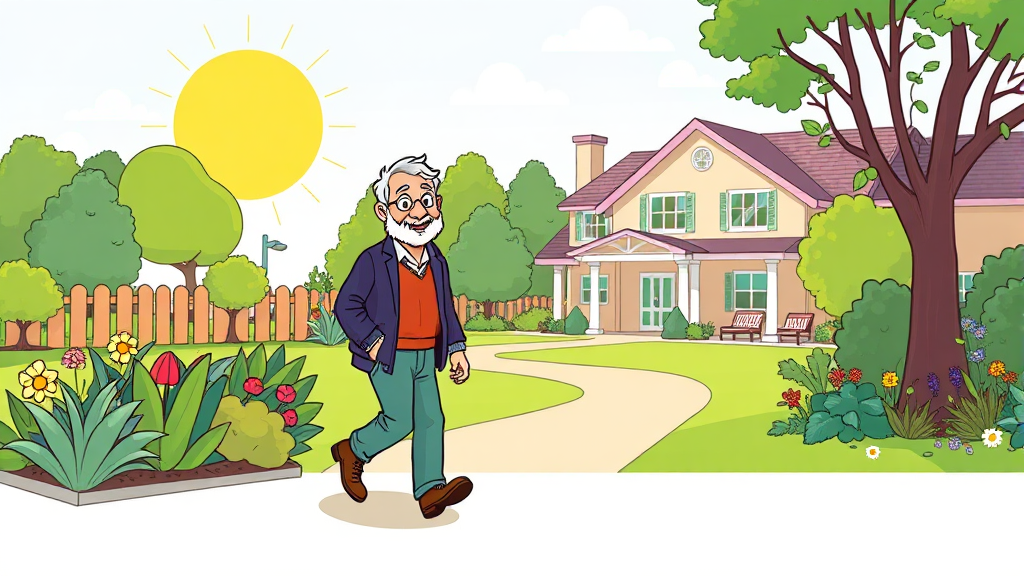 장기요양등급 종류 및 기준 (cartoon 스타일)