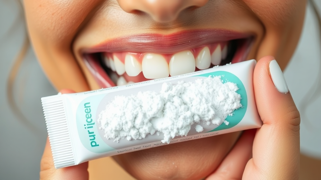 퓨리븐 가루치약 사용자 후기 (realistic 스타일)