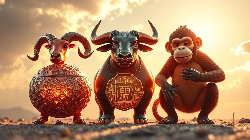 말띠, 양띠, 원숭이띠 운세 (realistic 스타일)