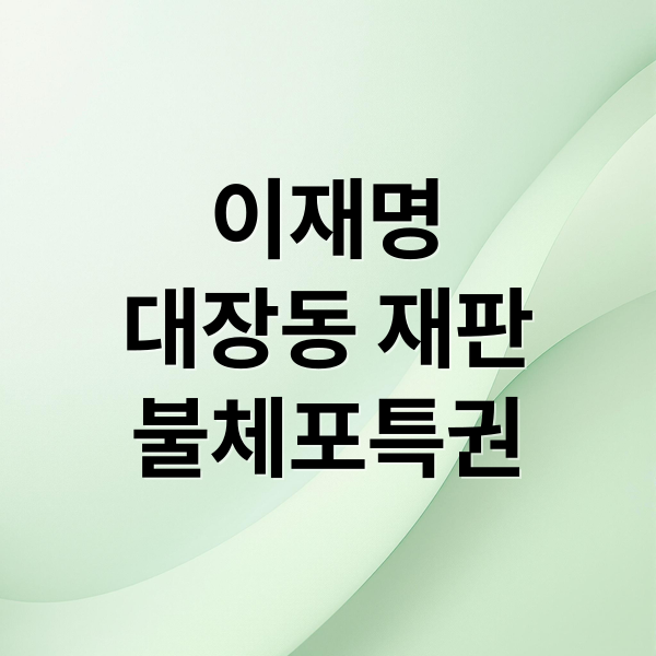 이재명
대장동 재판
불체포특권 (이재명 재판 대장동 헌법 84조)