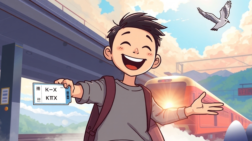KTX 예매 성공 핵심 전략 (cartoon 스타일)