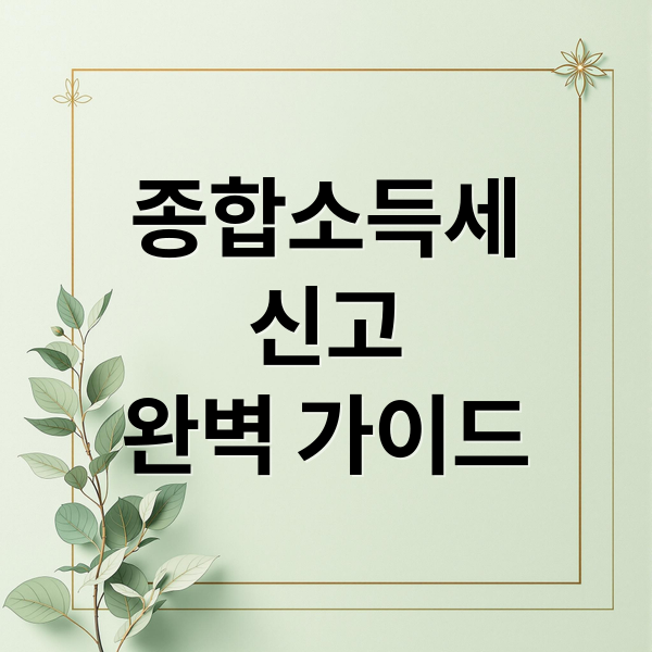 종합소득세
신고
완벽 가이드 (종합소득세 신고기간)
