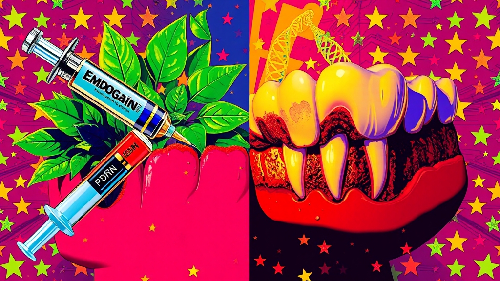 엠도게인 vs 연어주사, 뭐가 다를까? (popart 스타일)