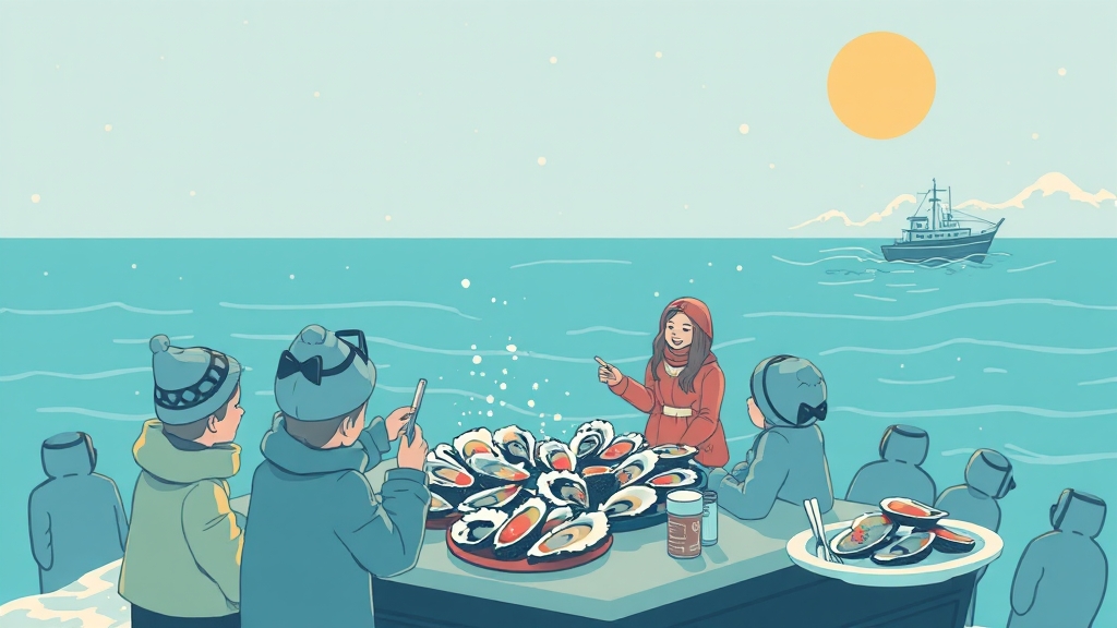 천북굴 축제: 교통 정보 (illustration 스타일)