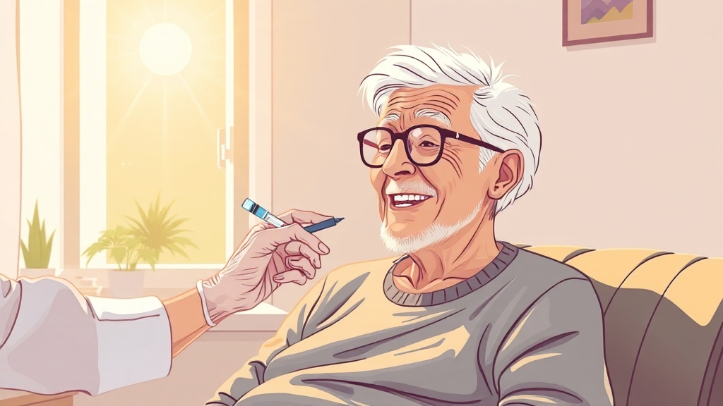 65세 이상 어르신 독감 예방접종 (illustration 스타일)