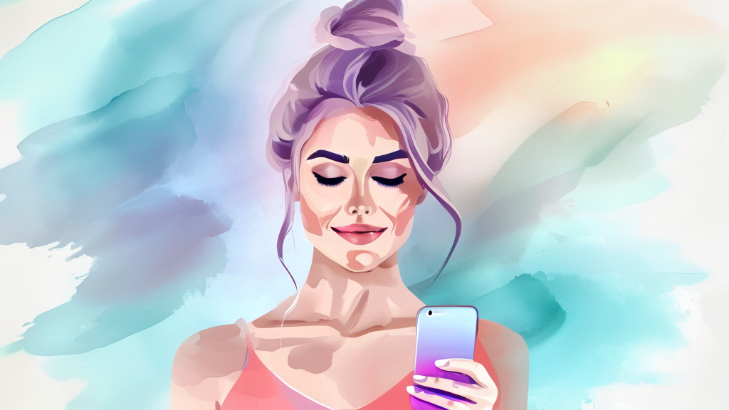 모바일 앱으로 건강보험 자격득실확인서 발급받기 (watercolor 스타일)