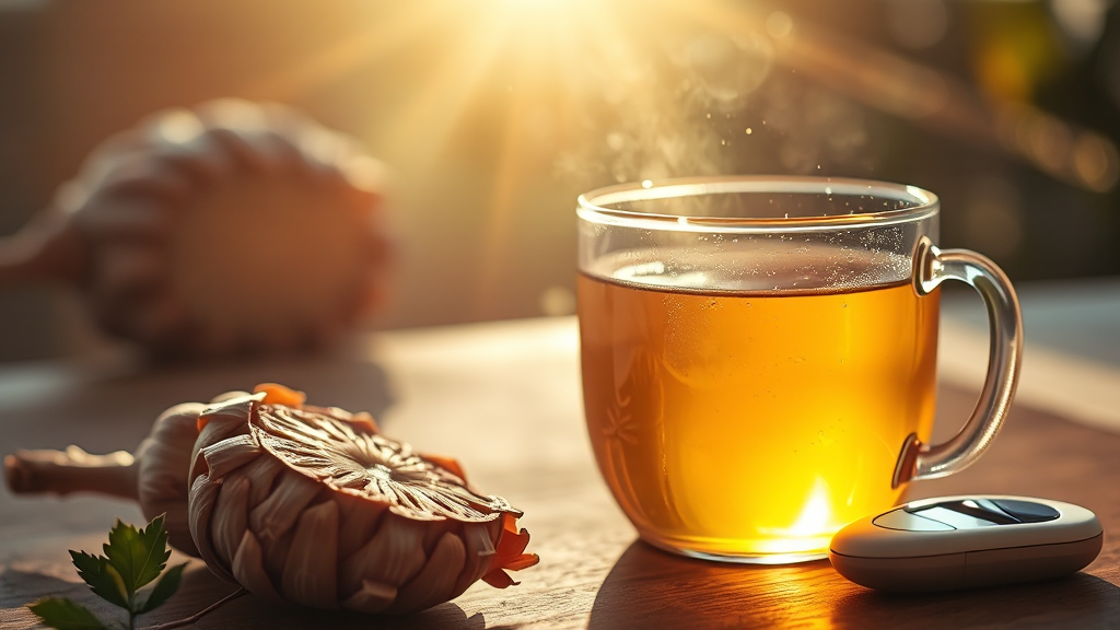 돼지감자차 효능: 혈당 관리에 탁월 (realistic 스타일)