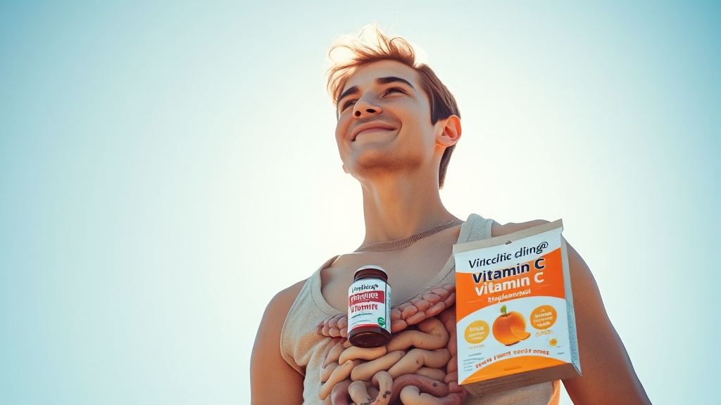 유산균 & 비타민 C, 면역력 UP (realistic 스타일)