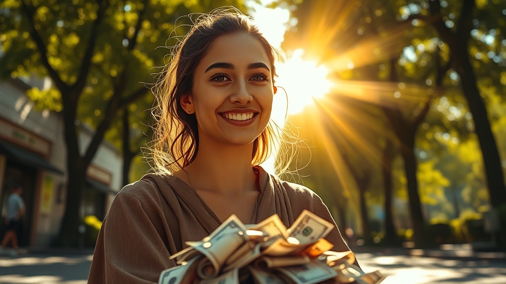 돈 줍는 꿈, 재물운 암시? (realistic 스타일)