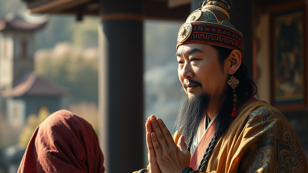 진심을 담아 인사하는 노슬비 무당