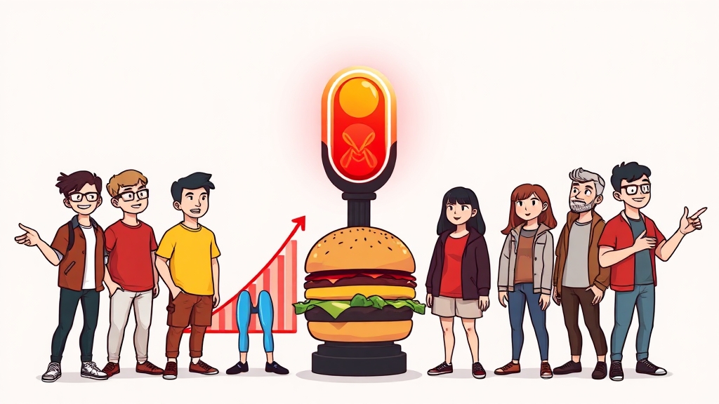 젊은 층, 당뇨·고혈압 증가 원인 (cartoon 스타일)