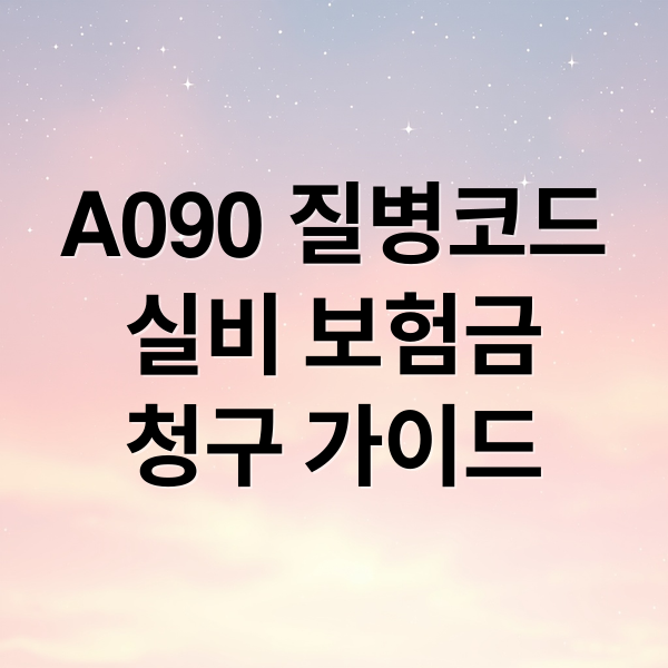 A090 질병코드
실비 보험금
청구 가이드 (A090 질병코드 보험금 청구)