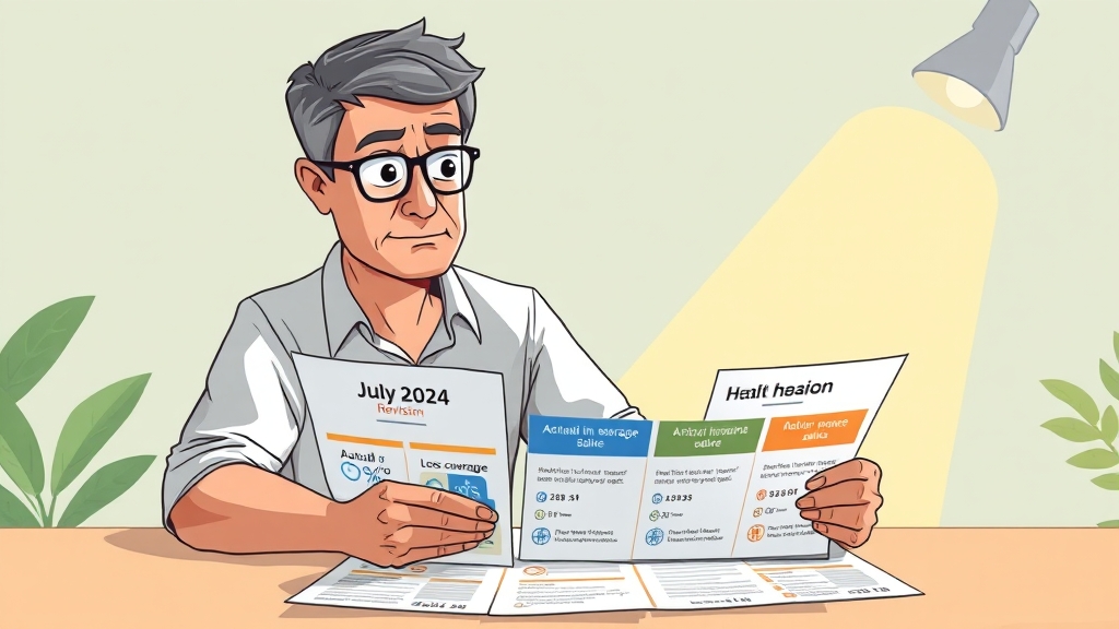 중년 맞춤형 보험 및 복지 정책 (cartoon 스타일)