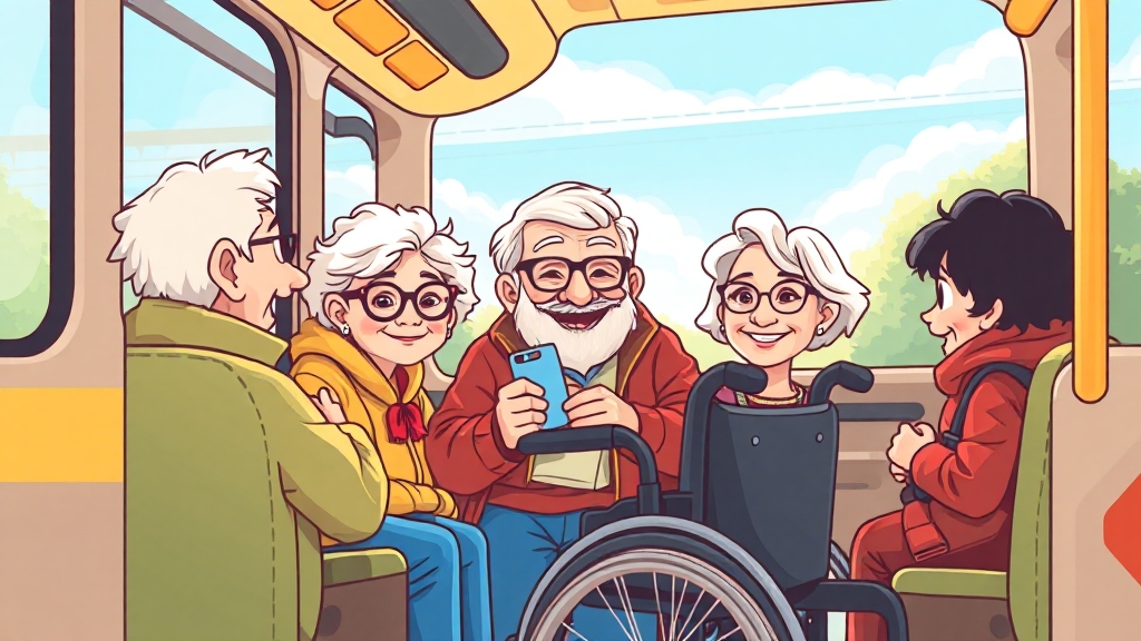 70세 이상 교통비 지원, 왜 필요할까요? (cartoon 스타일)