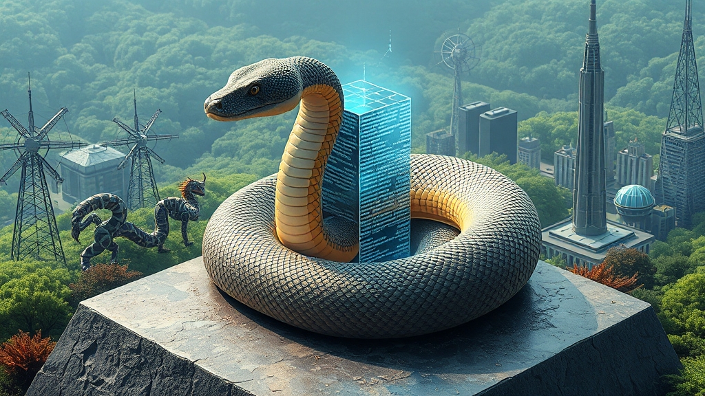 파이썬 활용 분야 (realistic 스타일)