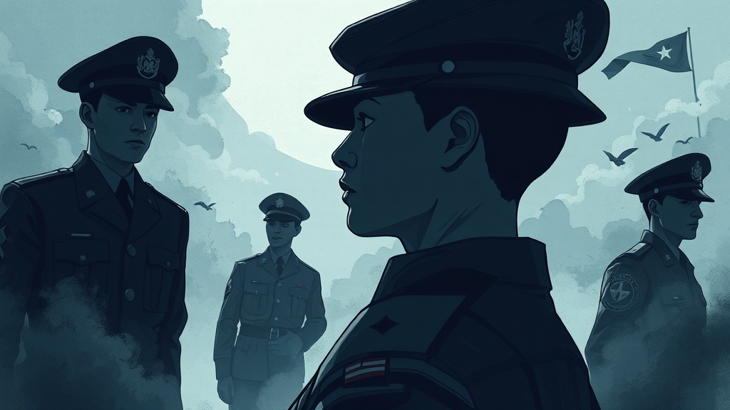 군대 꿈 해몽: 심리적 의미 (illustration 스타일)