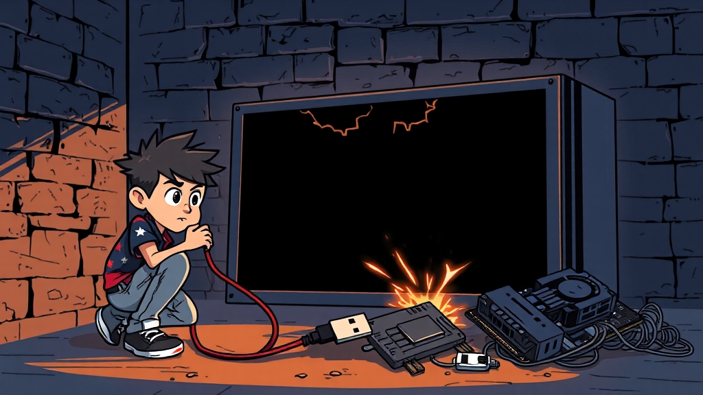 화면이 안 나올 때 해결법 (cartoon 스타일)