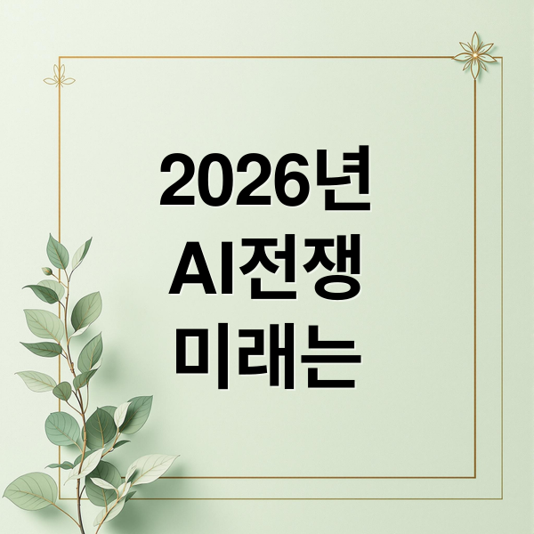 2026년
AI전쟁
미래는 (2026 인공지능 전쟁)