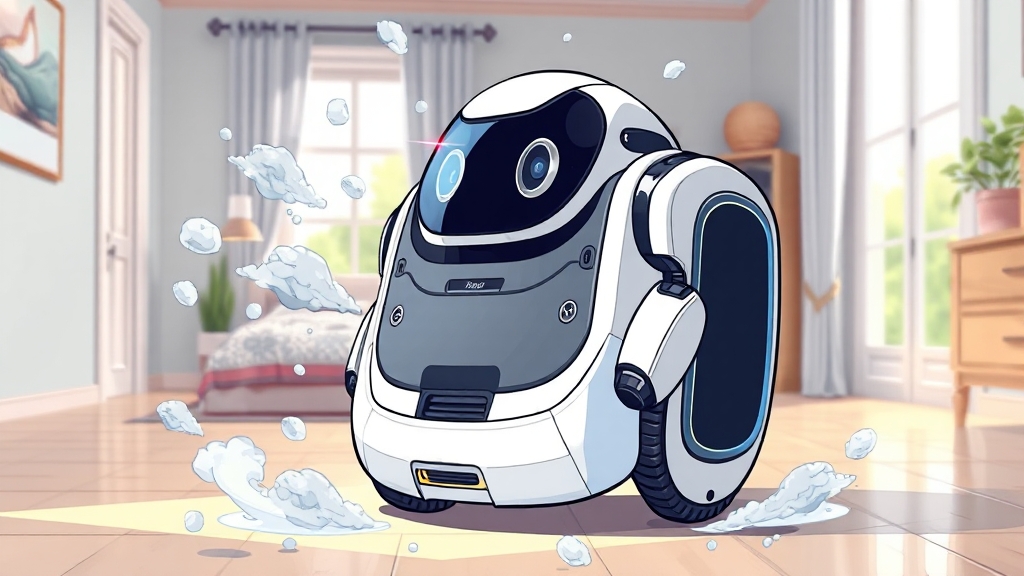 로봇청소기 핵심 기능 비교 (cartoon 스타일)