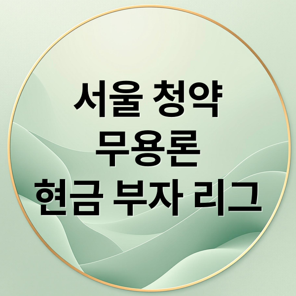 서울 청약
무용론
현금 부자 리그 (서울 청약 자산가 고분양가)