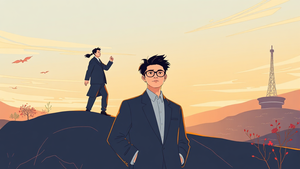 사업 구조 재편, 핵심은? (illustration 스타일)