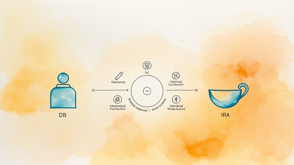 퇴직연금, 어떤 유형이 있을까? (watercolor 스타일)