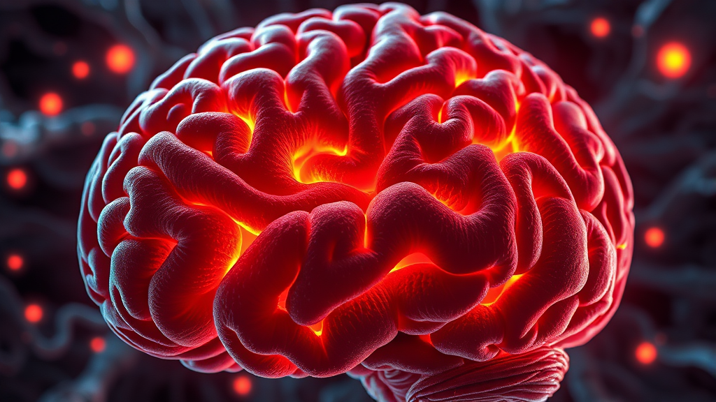 뇌 질환 치료 연구 동향 (realistic 스타일)