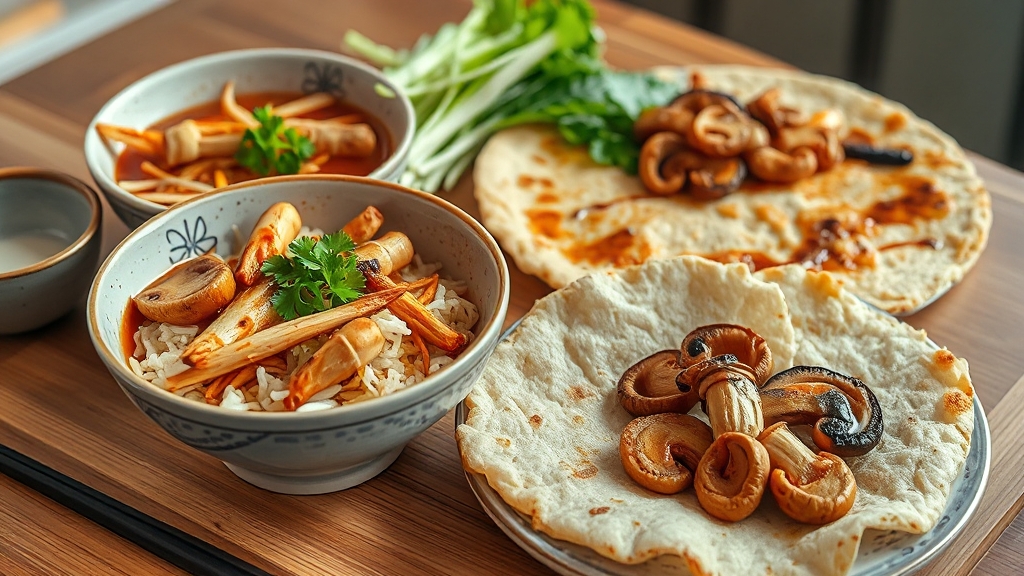 팽이버섯 레시피: 무한 변신 (realistic 스타일)