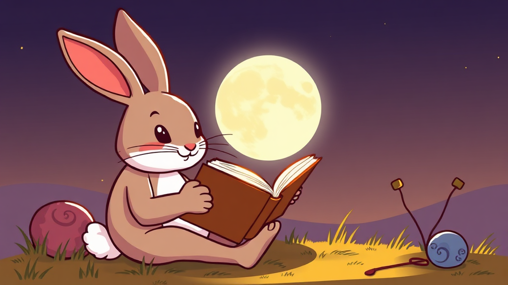 토끼띠 운세: 내실 다지기 (cartoon 스타일)