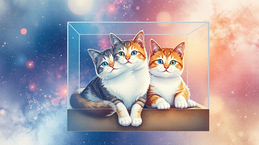 양자역학과 관련된 논쟁점 및 한계 (illustration 스타일)